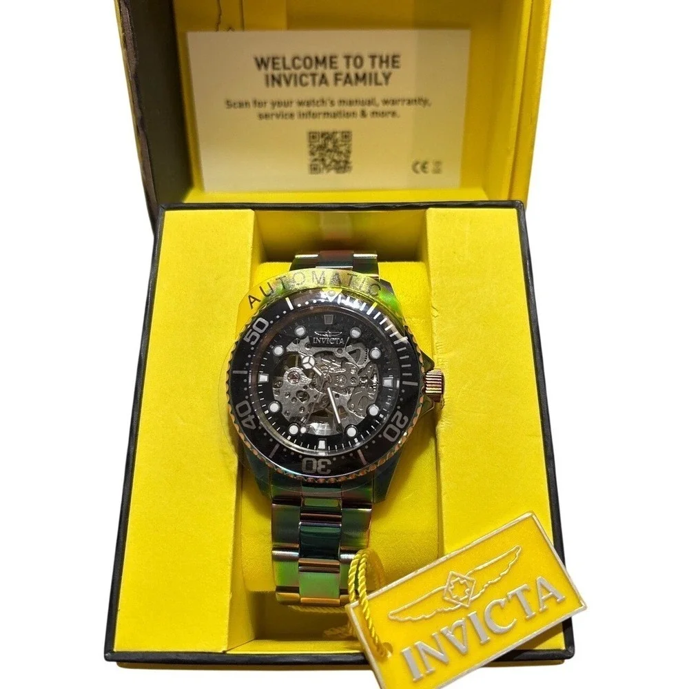 Invicta 25341 ProDiver Automatic Skeleton Dial Rainbow Stainless Steel Men Watch